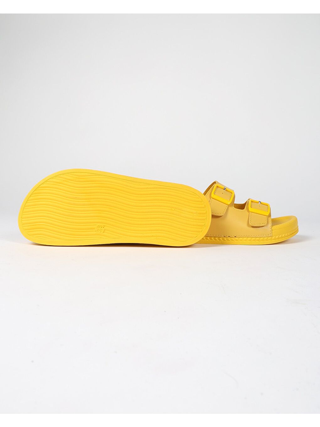 Sarı Kadın Yazlık Çift Tokalı Terlik - YELLA-4