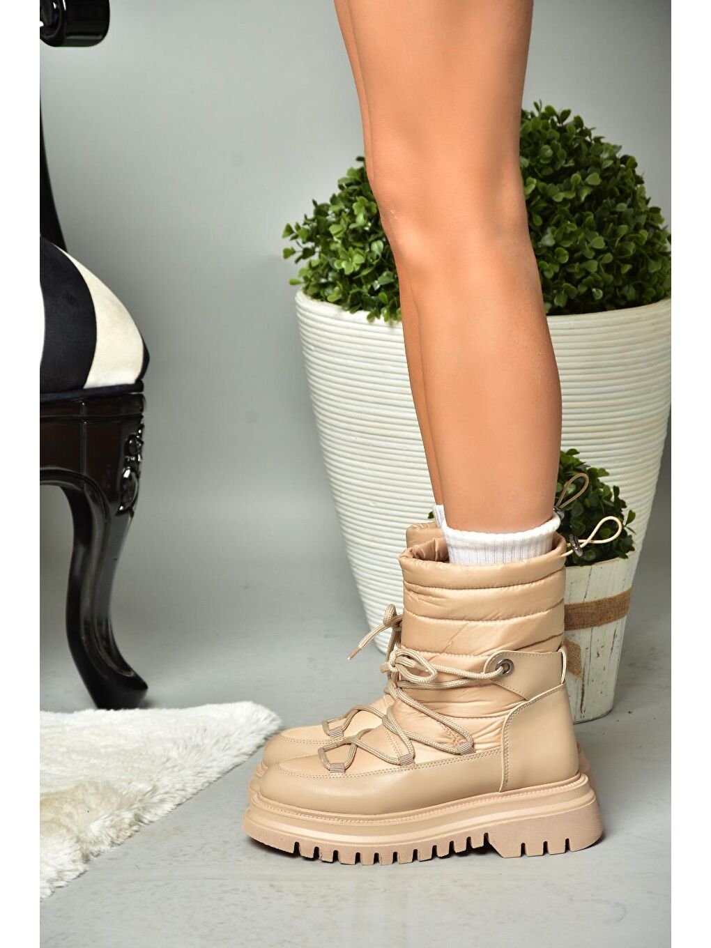 Bej R3121024 Ten Kadın Bot-1