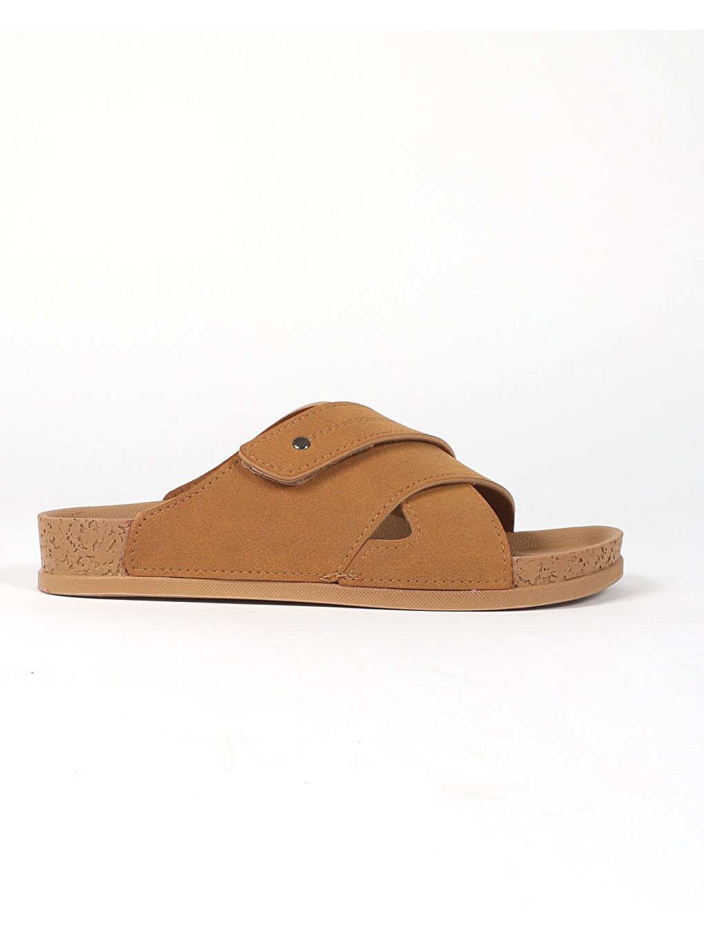 Kahverengi Kadın Yazlık Çapraz Bantlı Terlik - CLAY