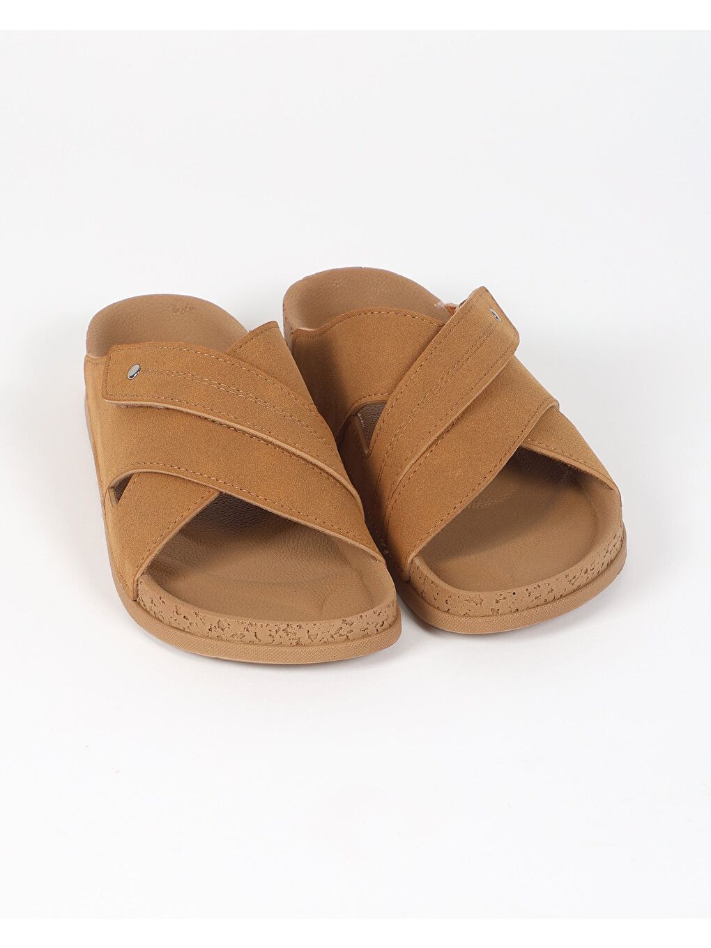 Kahverengi Kadın Yazlık Çapraz Bantlı Terlik - CLAY-3