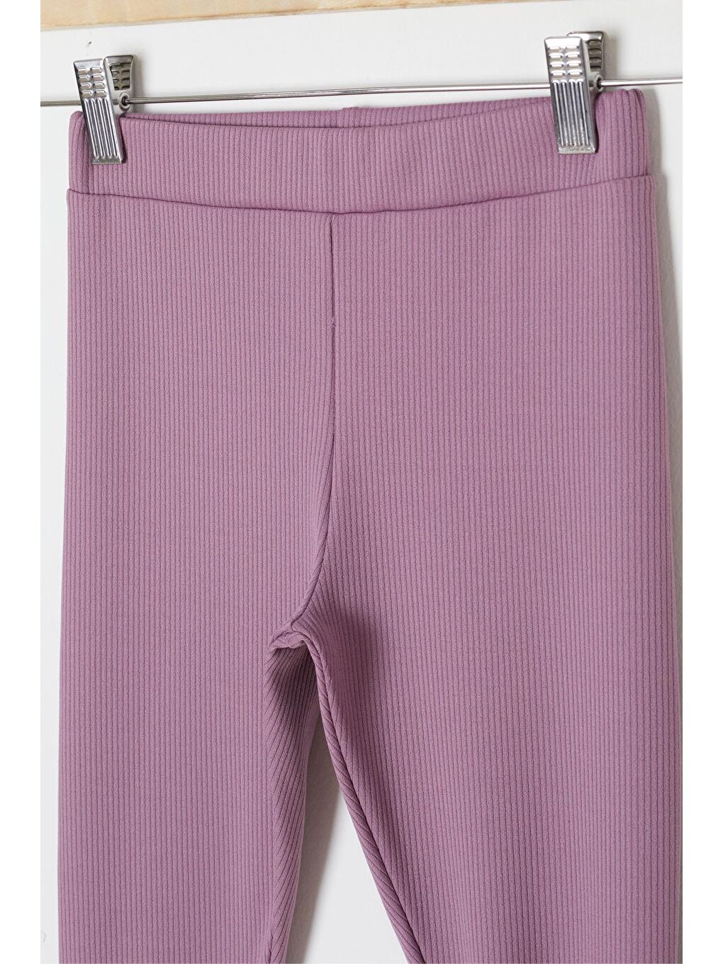 Pembe Gül Kurusu Papatya Nakışlı Fitilli Kız Çocuk Yırtmaçlı Tayt 18141-1