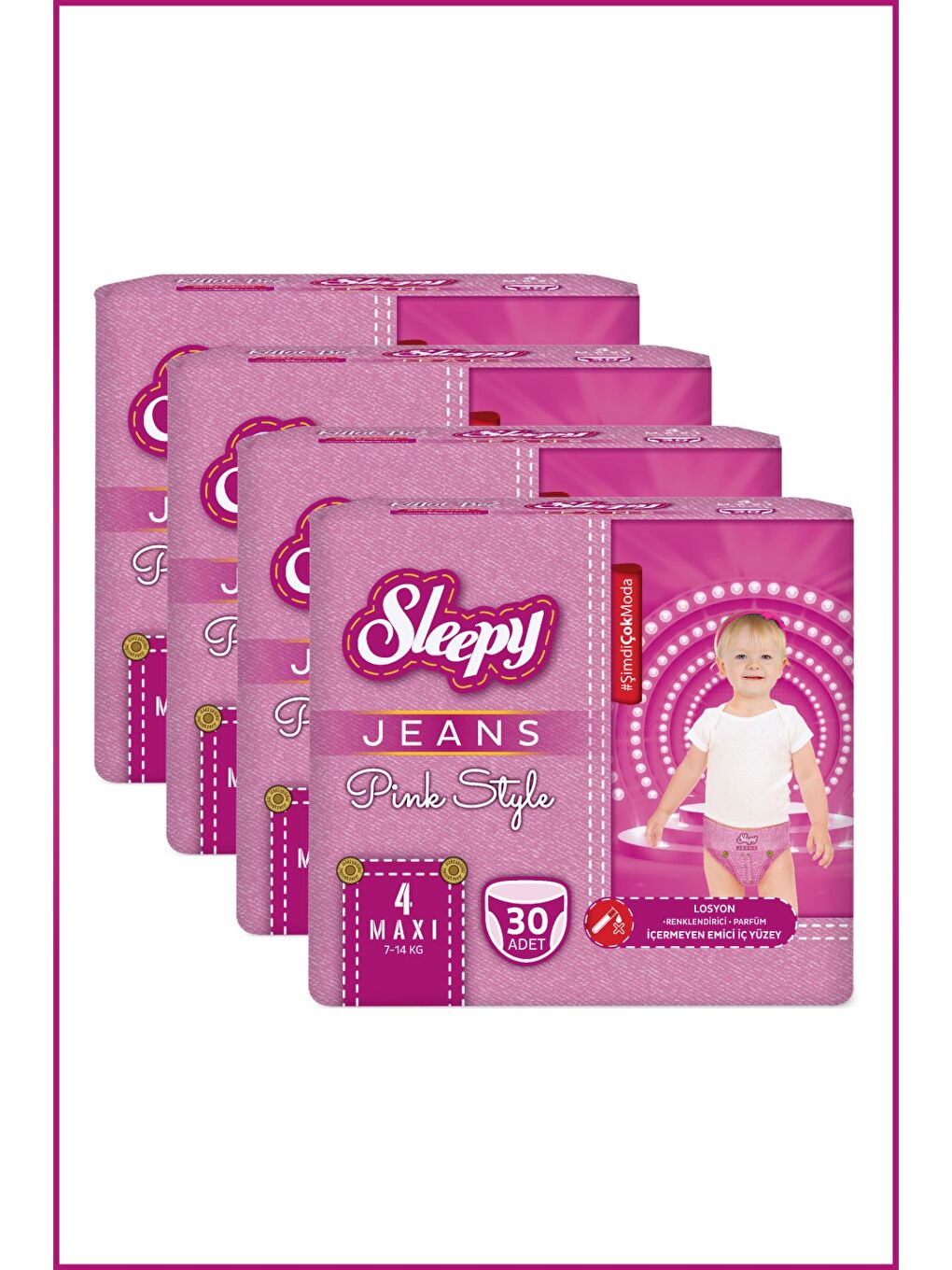 Pink Jeans Külot Bez 4 Numara Maxi 4’lü Jumbo 120 Adet-2