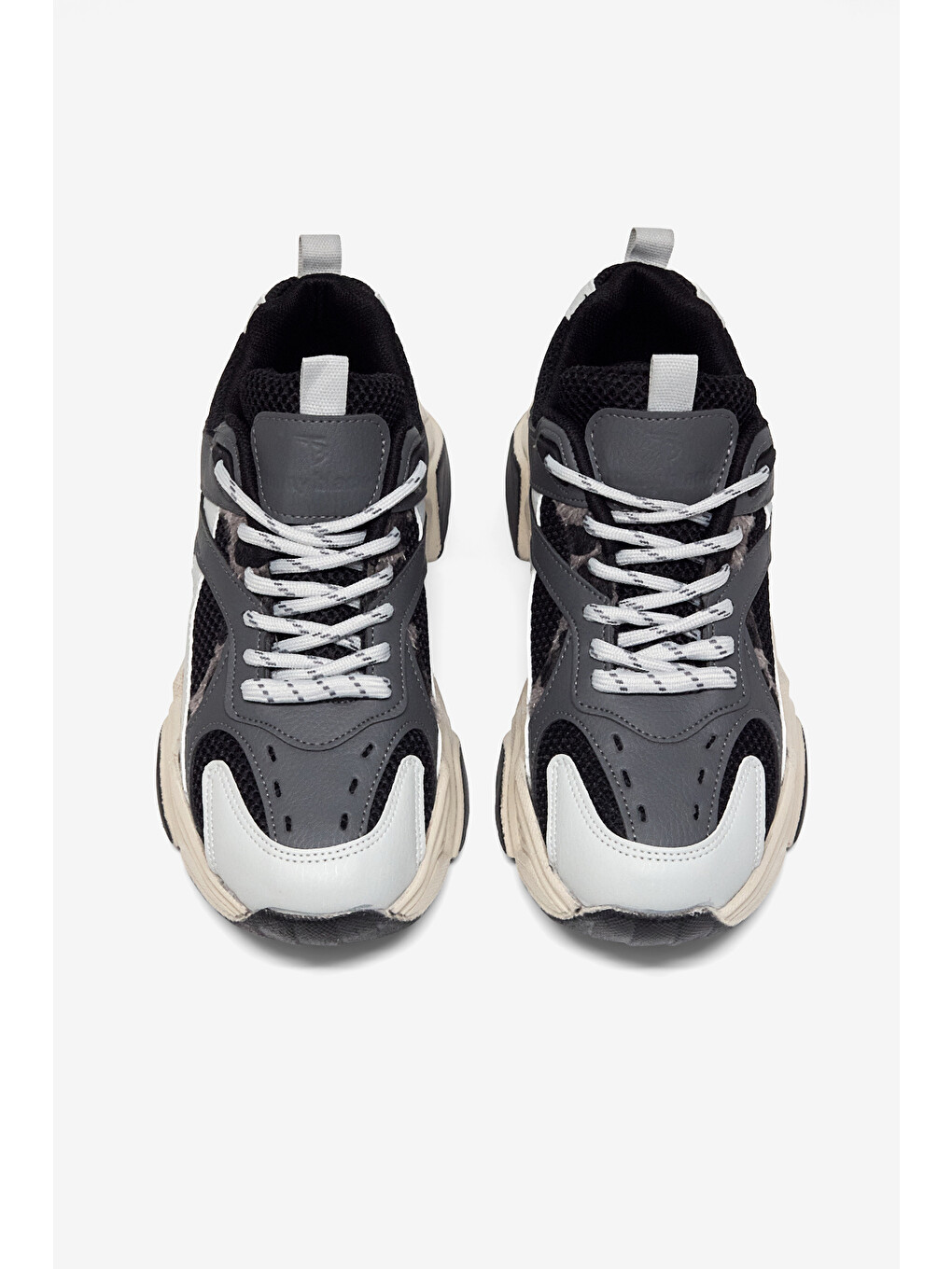 Kadın Füme Gri Rahat Kalıp Poli Taban Bağcıklı Sneaker-2