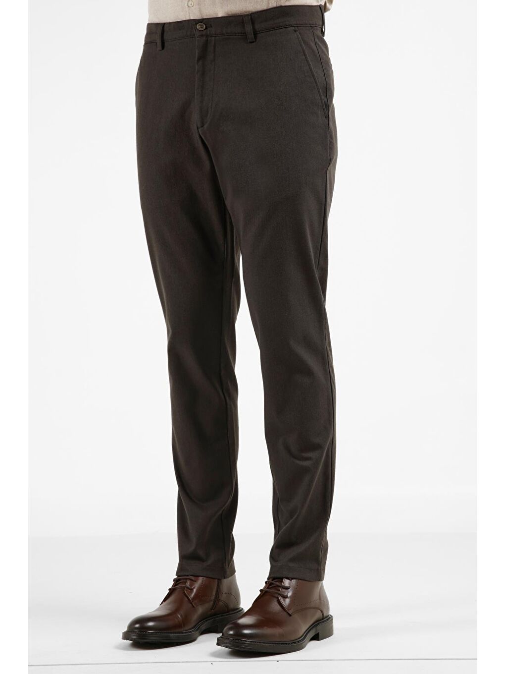Antrasit Yan Cep Düz Paça Pamuklu Comfort Fit Chino Casual Pantolon 1003255159