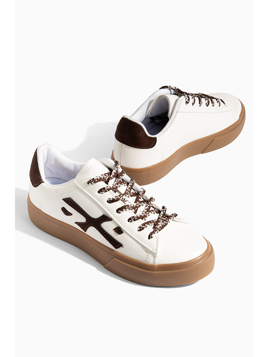 Kahverengi Forden Günlük Ortopedik Kadın Sneaker Spor Ayakkabı-1