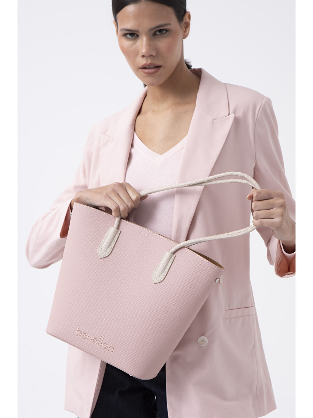 Kadin Kol Çantasi Pembe-Bej BNT1609-1