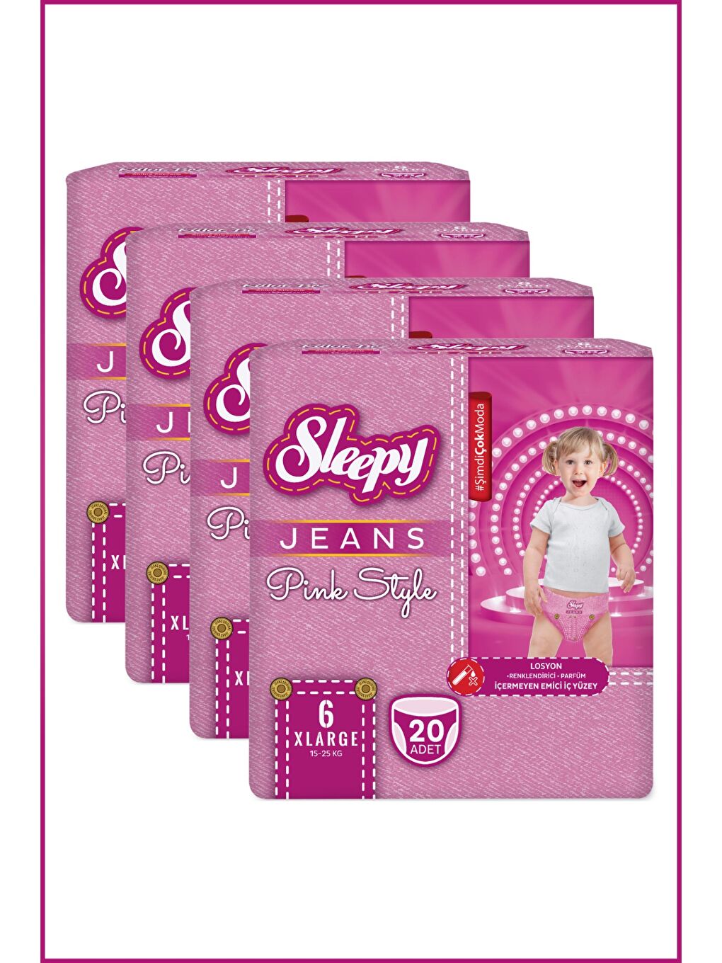 Pink Jeans Külot Bez 6 Numara Xlarge 4’lü Jumbo 80 Adet-2