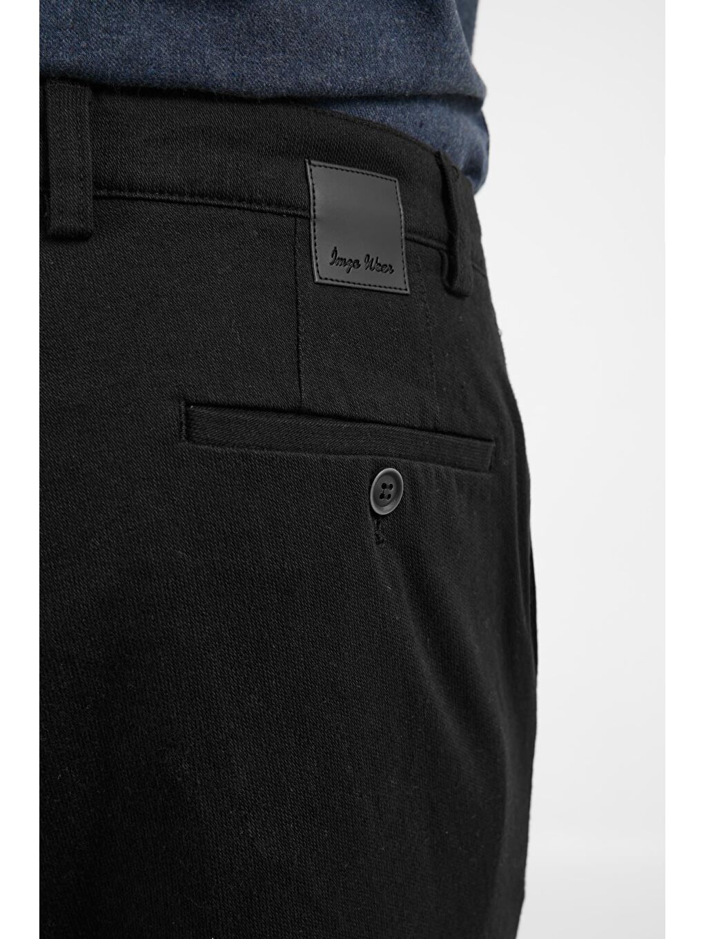 Siyah Yan Cep Düz Paça Pamuklu Comfort Fit Chino Casual Pantolon 1003255159-3