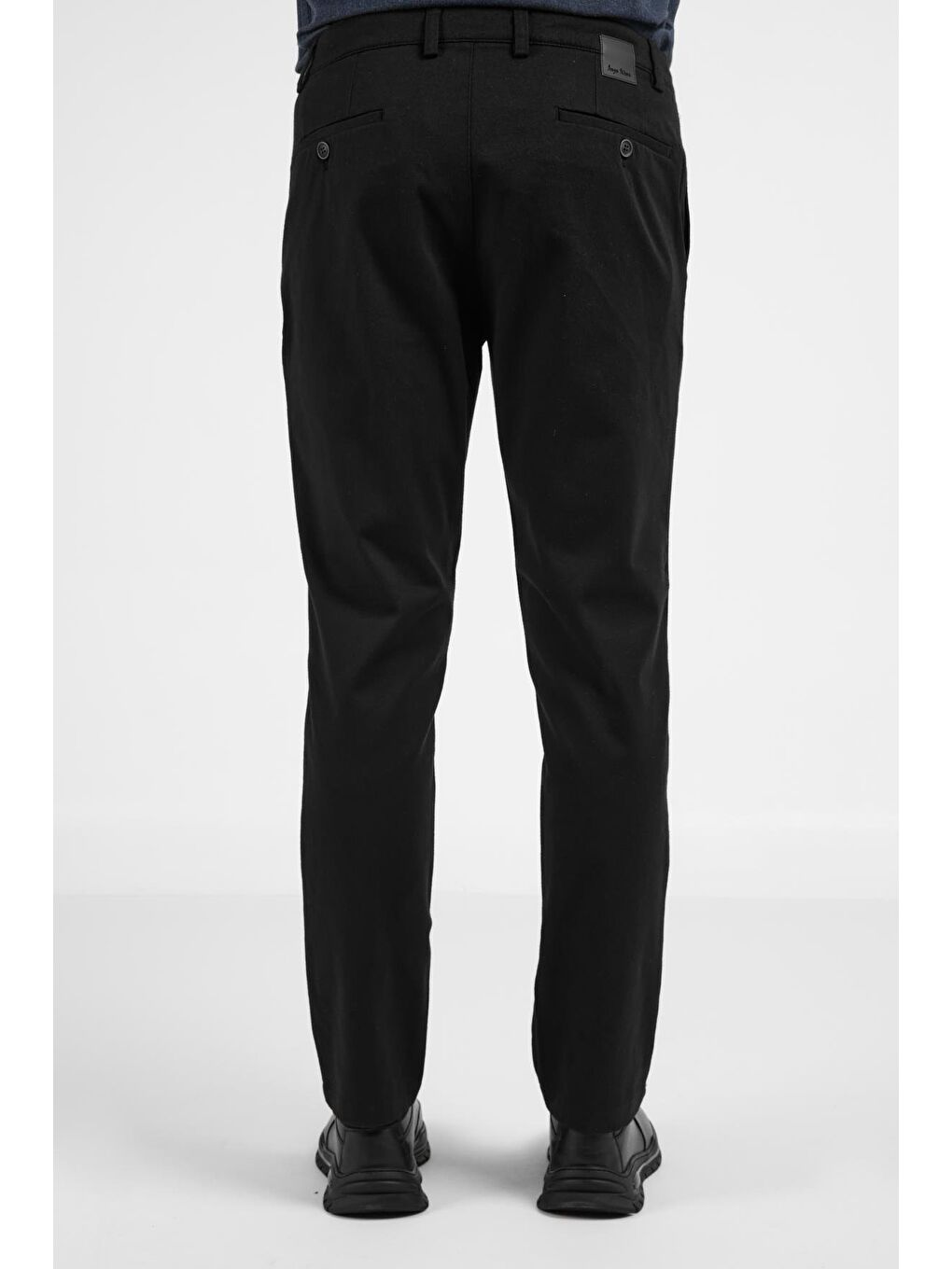 Siyah Yan Cep Düz Paça Pamuklu Comfort Fit Chino Casual Pantolon 1003255159-4