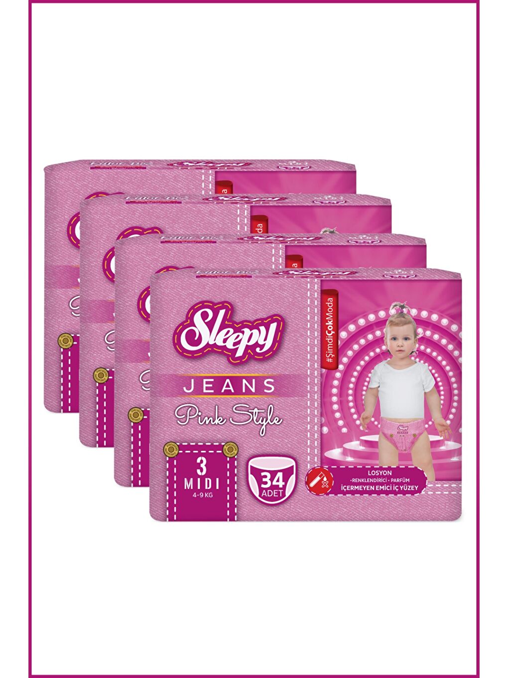 Pink Jeans Külot Bez 3 Numara Midi 4’lü Jumbo 136 Adet-2