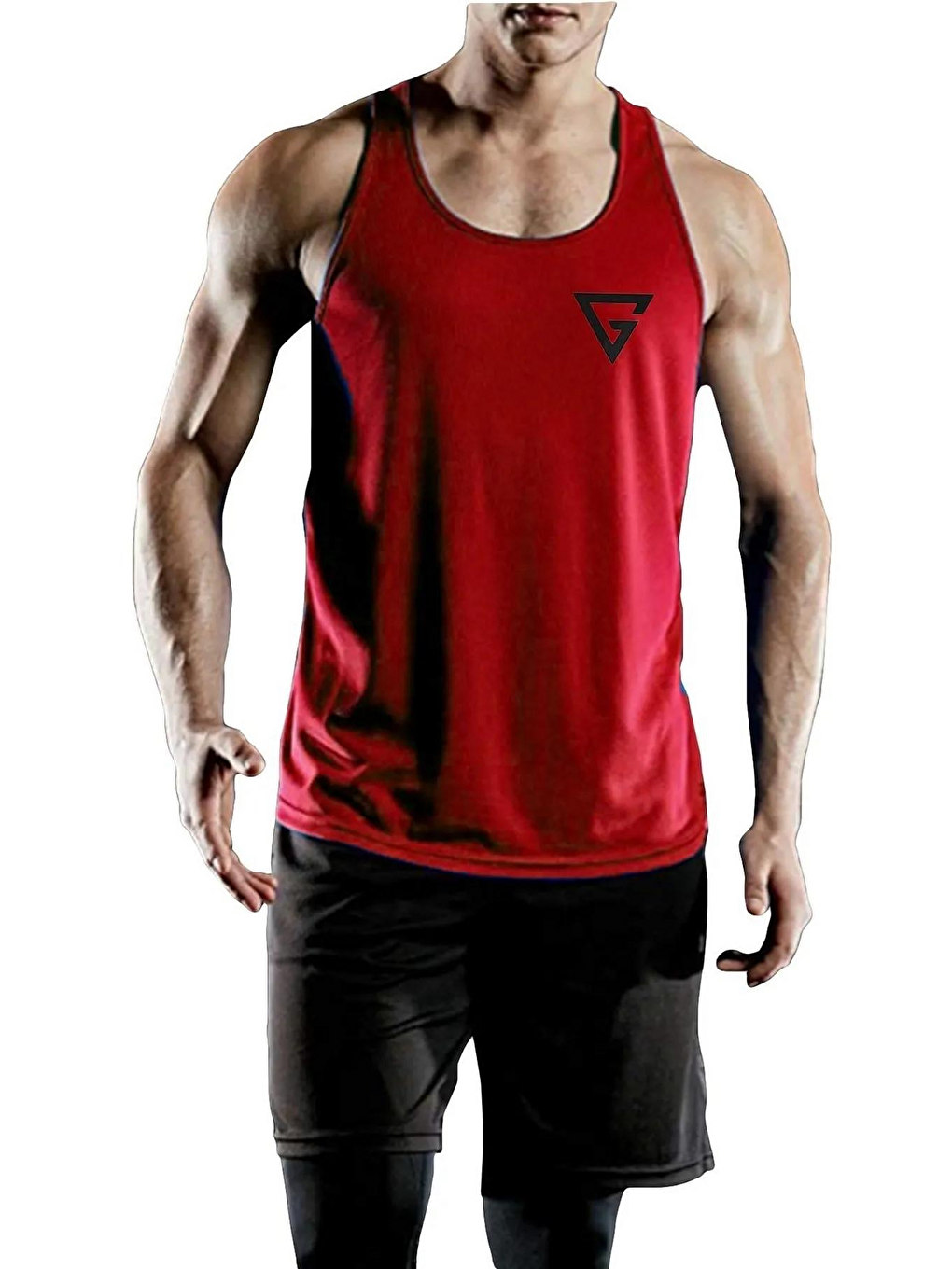 5'li Paket Erkek Dry Fit Y-back Gym Fitness Sporc Atlet Genıus-fıt5(Füme,Siyah,Gri,Kırmızı,Lacivert)-3