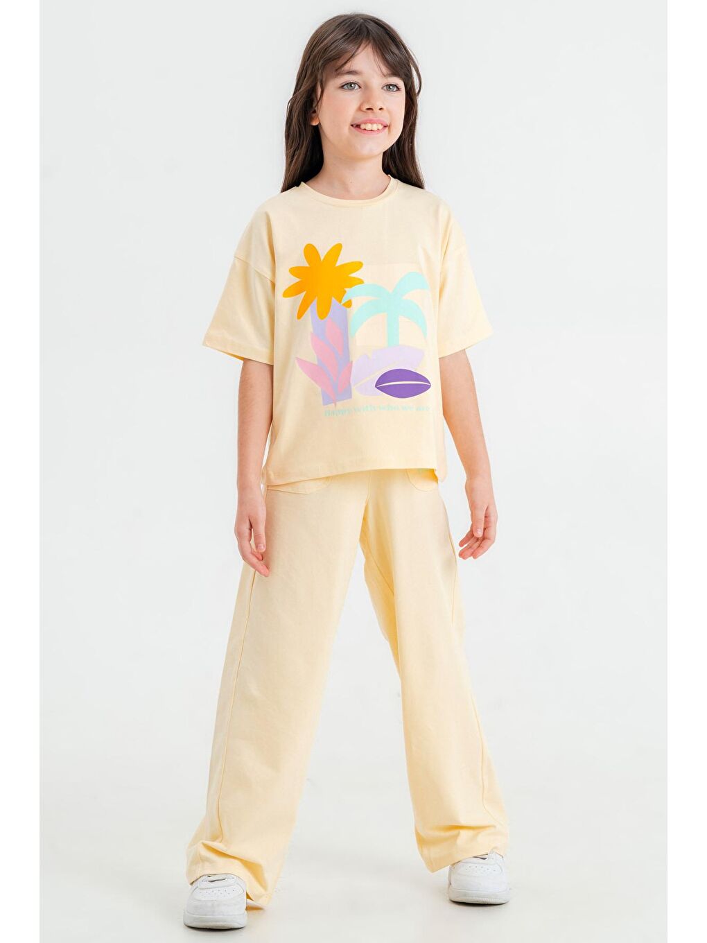 Sarı Happy With Baskı 5-9 Yaş Takım - 2420-3