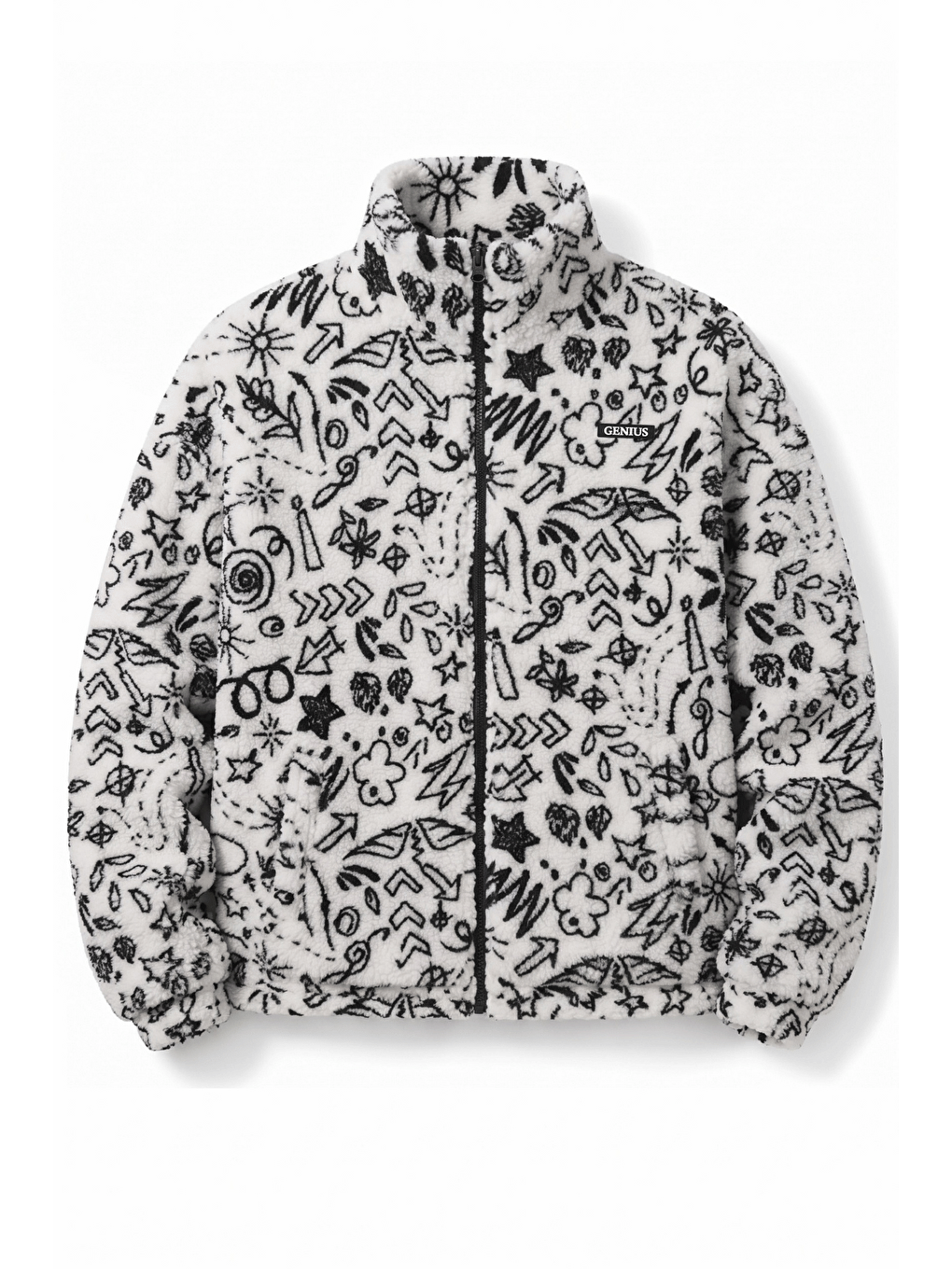 Beyaz Oversize Pelüş Erkek İçi Polarlı Tam Fermuarlı Sherpa Sonbahar Kış Kadın Polar Sweatshirt Oversıze-p