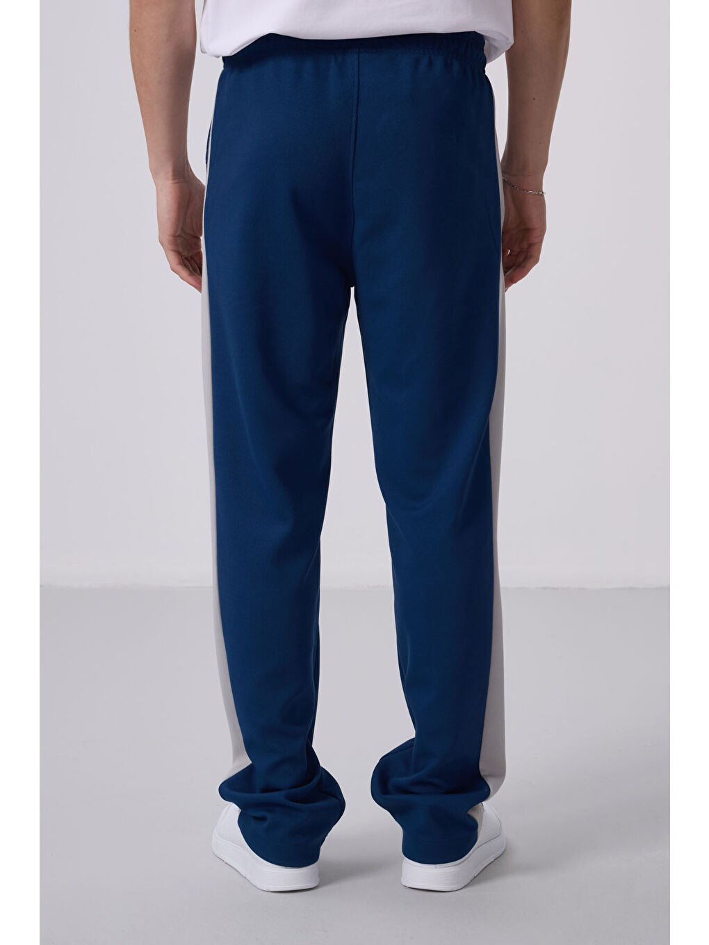 Mavi Parlament Yüzeyi Dokulu Standart Fit Palazzo  Erkek Pantolon - 82171-4