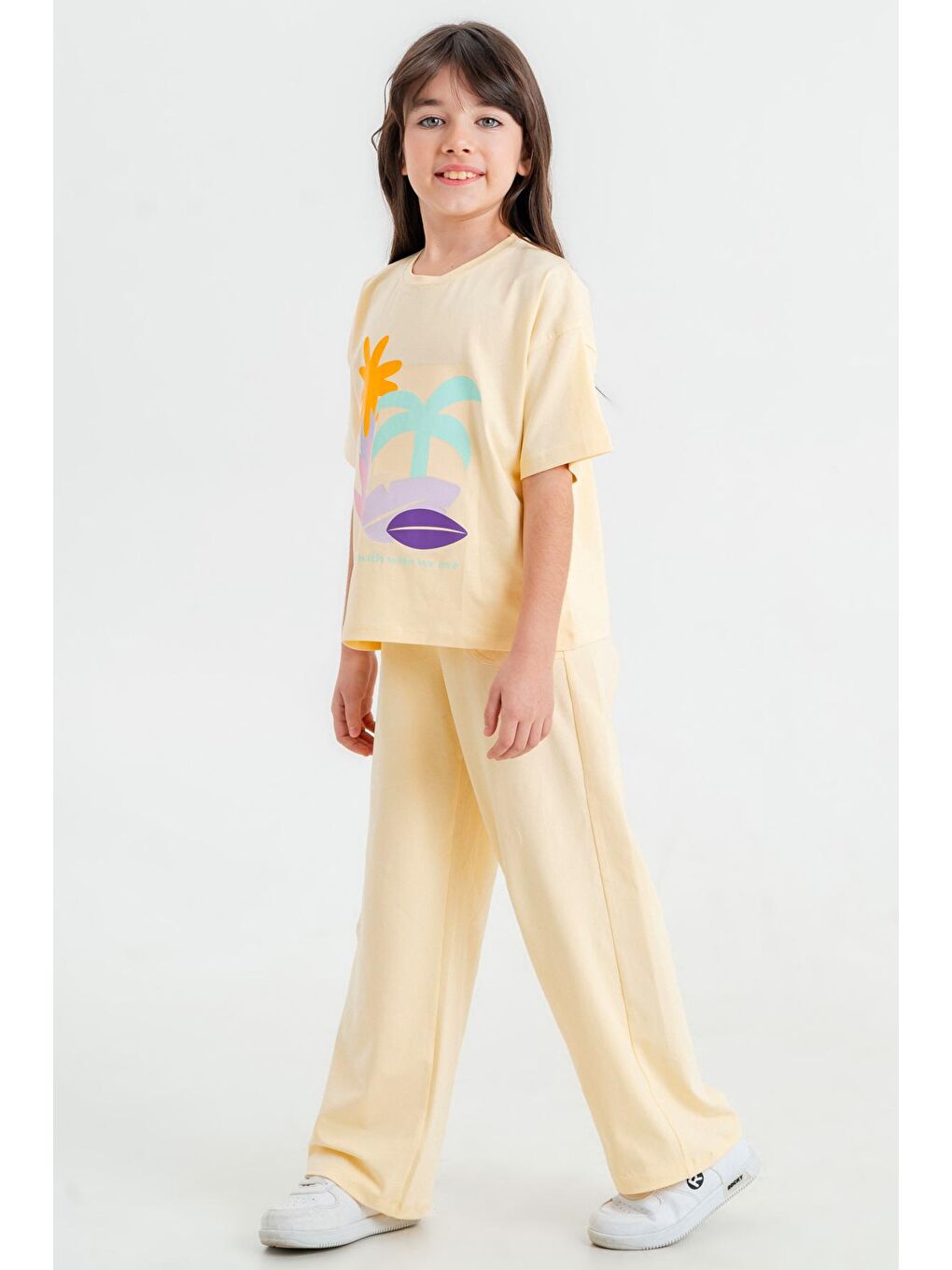 Sarı Happy With Baskı 5-9 Yaş Takım - 2420-3-2