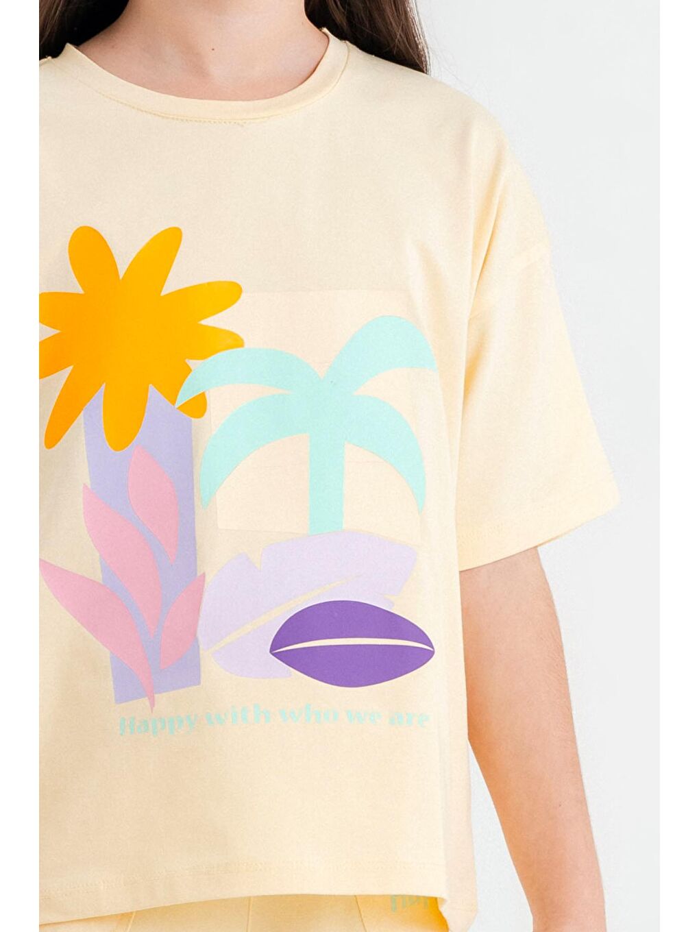 Sarı Happy With Baskı 5-9 Yaş Takım - 2420-3-4