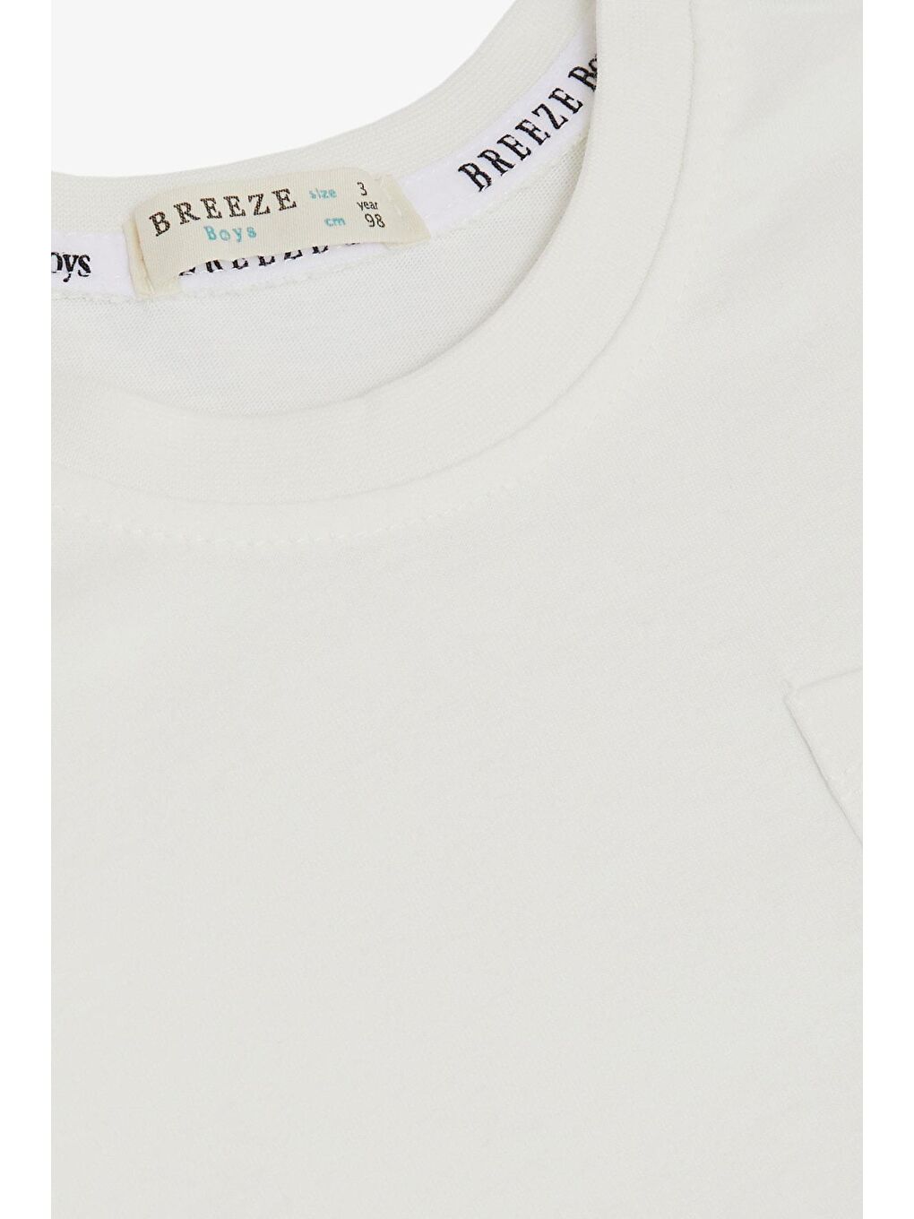 Erkek Çocuk Tişört Cool Yazı Armalı Cepli Ekru (1.5-5 Yaş)-2
