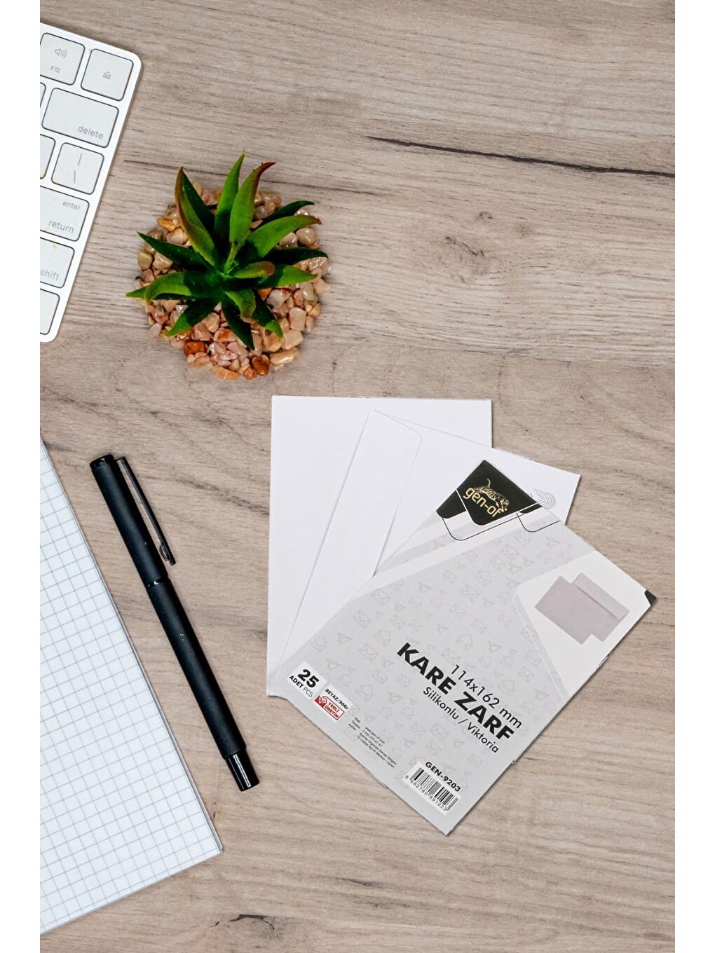 Kare Beyaz Mektup Zarfı 114 x 162 mm 90 Gr Silikonlu 25 li-1