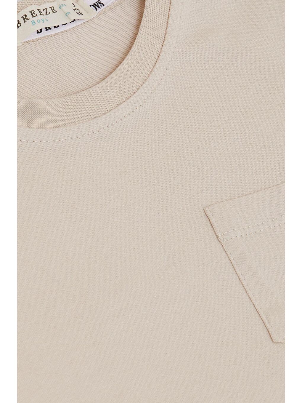 Erkek Çocuk Tişört Cool Yazı Armalı Cepli Bej (1.5-5 Yaş)-2