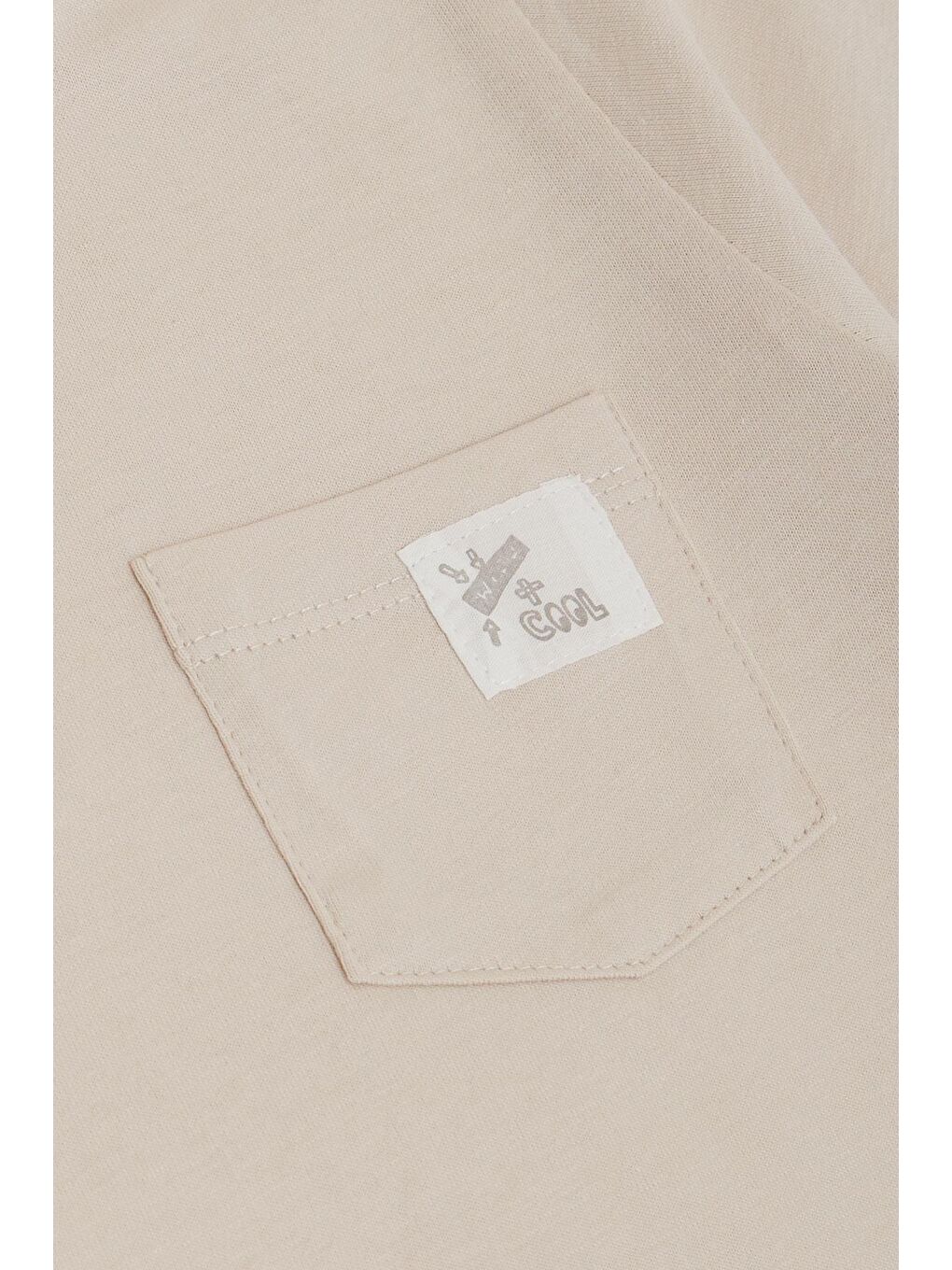 Erkek Çocuk Tişört Cool Yazı Armalı Cepli Bej (1.5-5 Yaş)-3