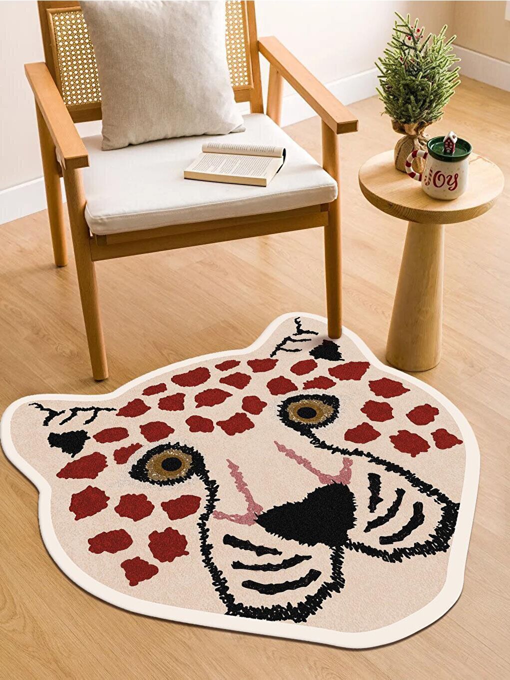 Karışık Pamuk Taban, Yıkanabilir, Kaydırmaz Taban, Modern Halı  180 x 180 cm-1