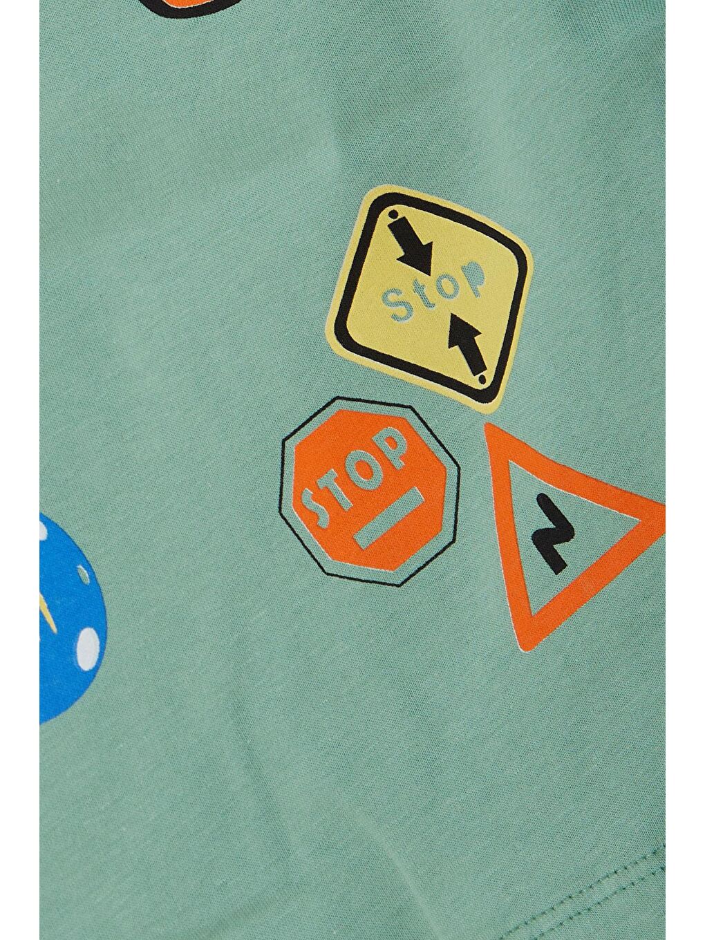 Erkek Çocuk Tişört Slogan Temalı Araba Baskılı Mint Yeşili (2-6 Yaş)-3