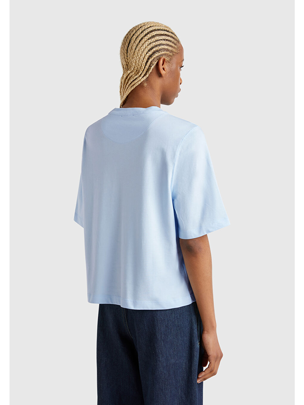 Mavi Kadın %100 Pamuk Boxy Fit Tişört-2