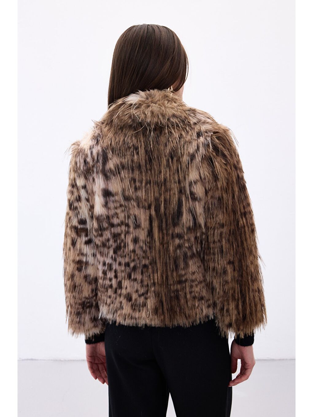 Kahverengi Leopar Desenli Kürk - Kahve-7