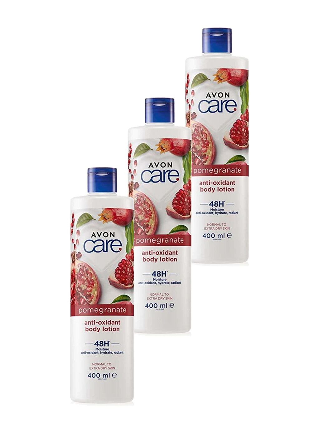 Care Nar Özü İçeren Antioksidan Nemlendirici Vücut Losyonu 400 Ml. Üçlü Set