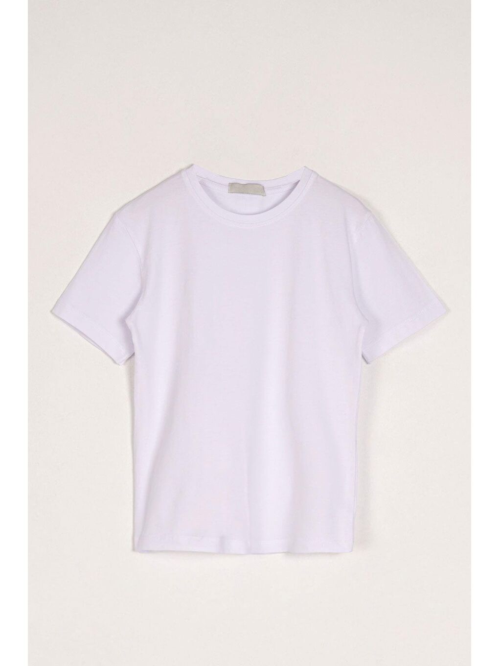 Kısa Kol Baskısız Beyaz Renk Kız Çocuk Tshirt