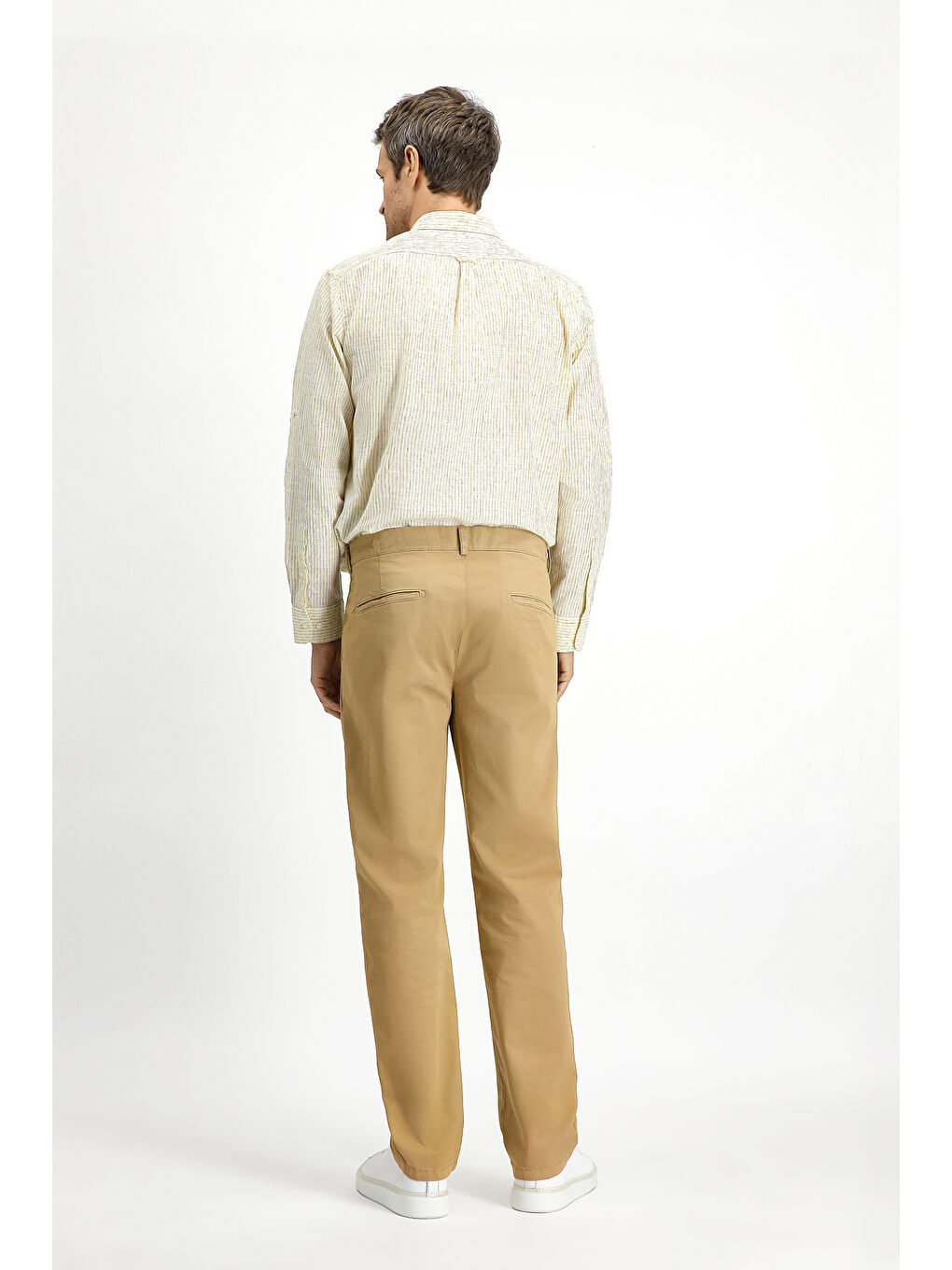 Bej Regular Fit Elastanlı Kanvas / Chino Pantolon-3