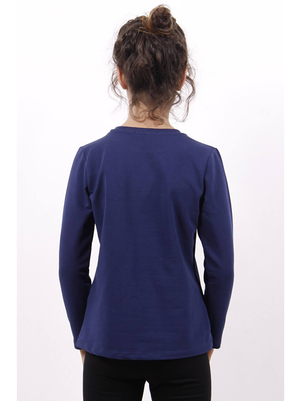 Lacivert Kız Çocuk Jadore Varak Baskılı Sweatshirt-1
