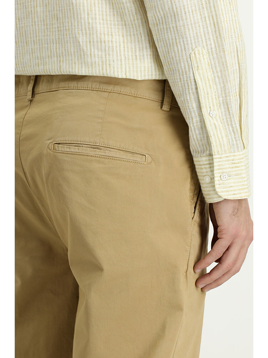 Bej Regular Fit Elastanlı Kanvas / Chino Pantolon-5