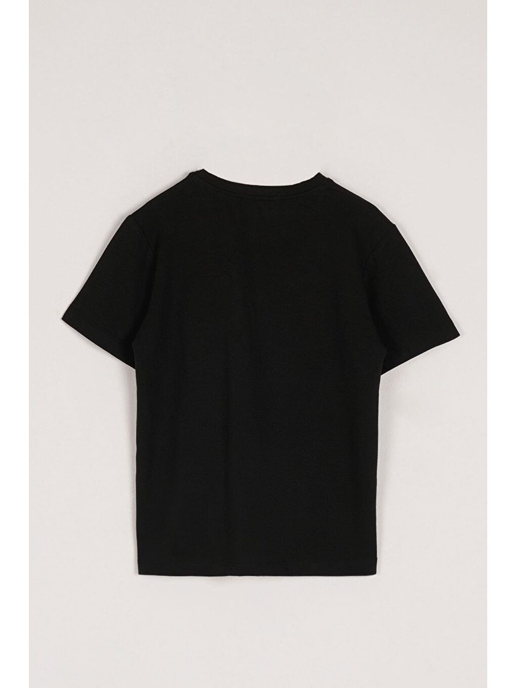 Kısa Kol Baskısız Siyah Renk Kız Çocuk Tshirt-1