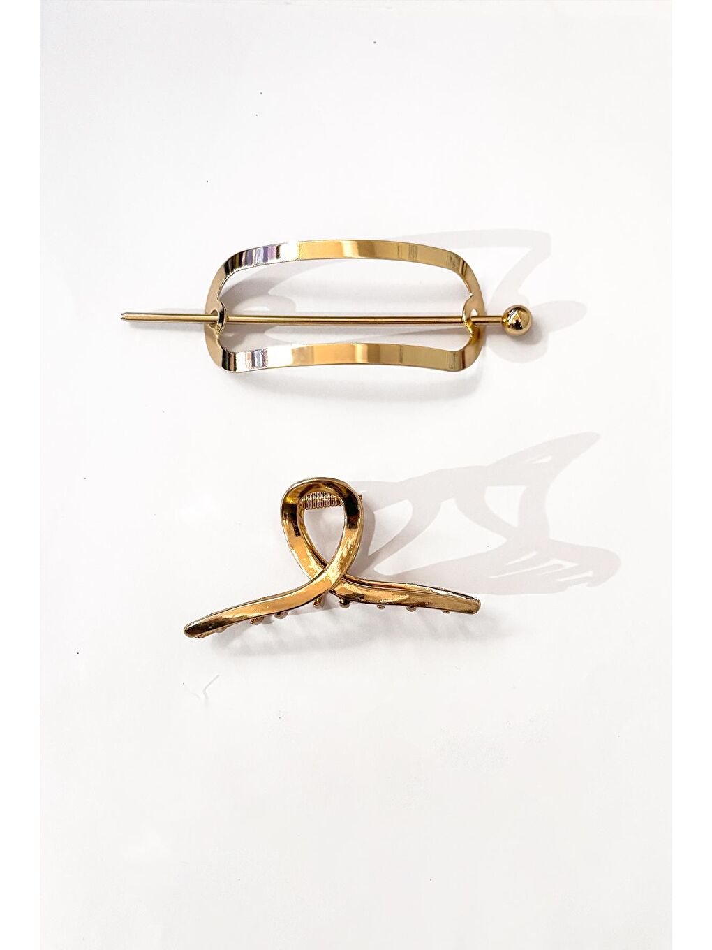 Sarı Gold Metal Topuz Tokası Seti-2