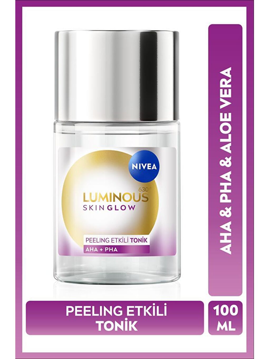 Luminous630 Skin Glow Peeling Etkili Tonik 100ml, Parlaklık, Eşit Cilt Tonu, AHA PHA, Aloe Ver