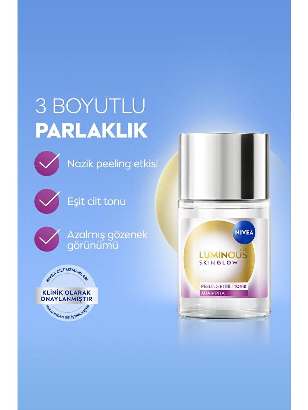 Luminous630 Skin Glow Peeling Etkili Tonik 100ml, Parlaklık, Eşit Cilt Tonu, AHA PHA, Aloe Ver-2