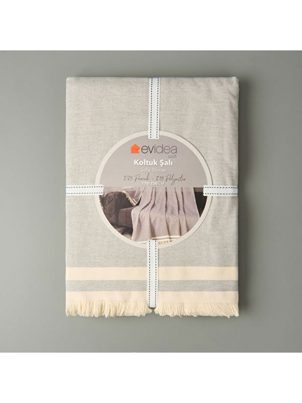 Soft Dalinda Koltuk Şalı - Gri - 170x230 cm-1