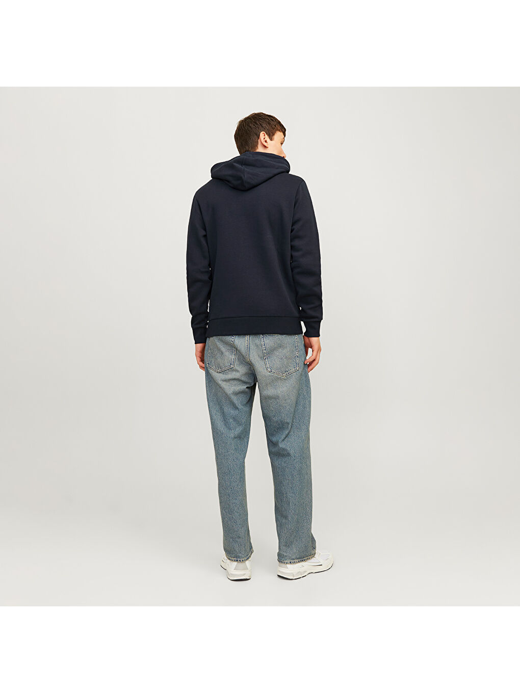 Hood Logo 2 Col Erkek Lacivert Kapüşonlu Sweatshirt-2