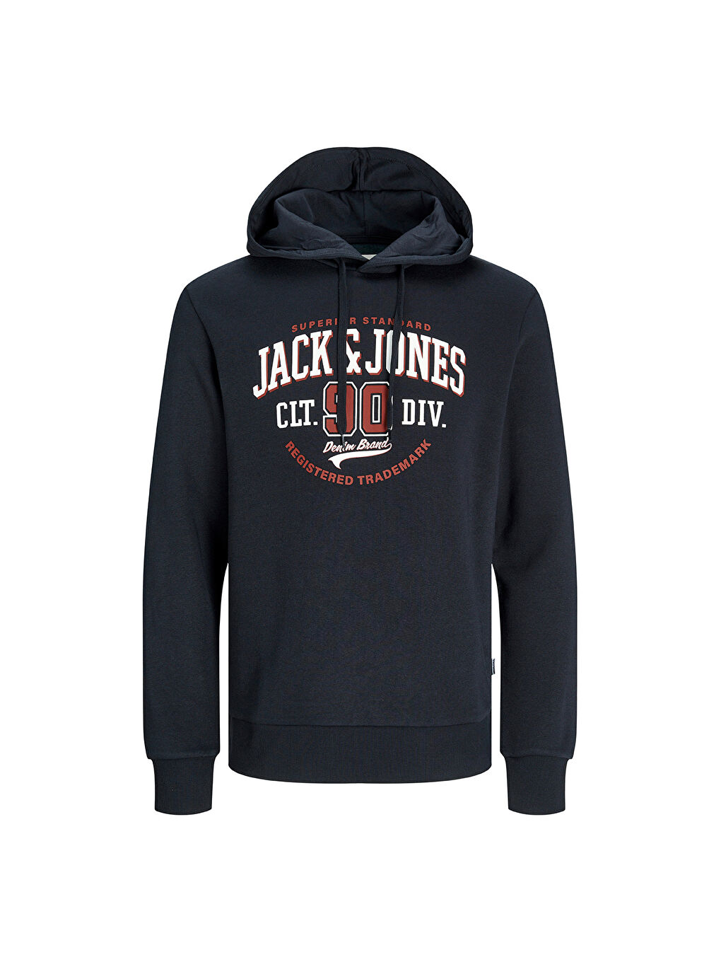 Hood Logo 2 Col Erkek Lacivert Kapüşonlu Sweatshirt-3