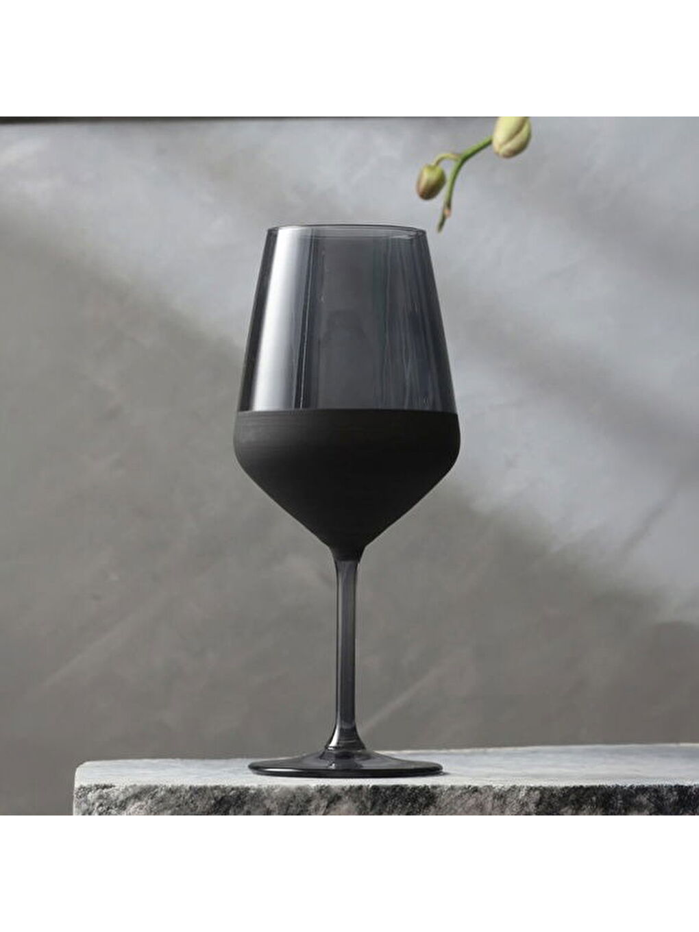 Karışık Matte 4'lü Ayaklı Bardak - Siyah - 490 ml