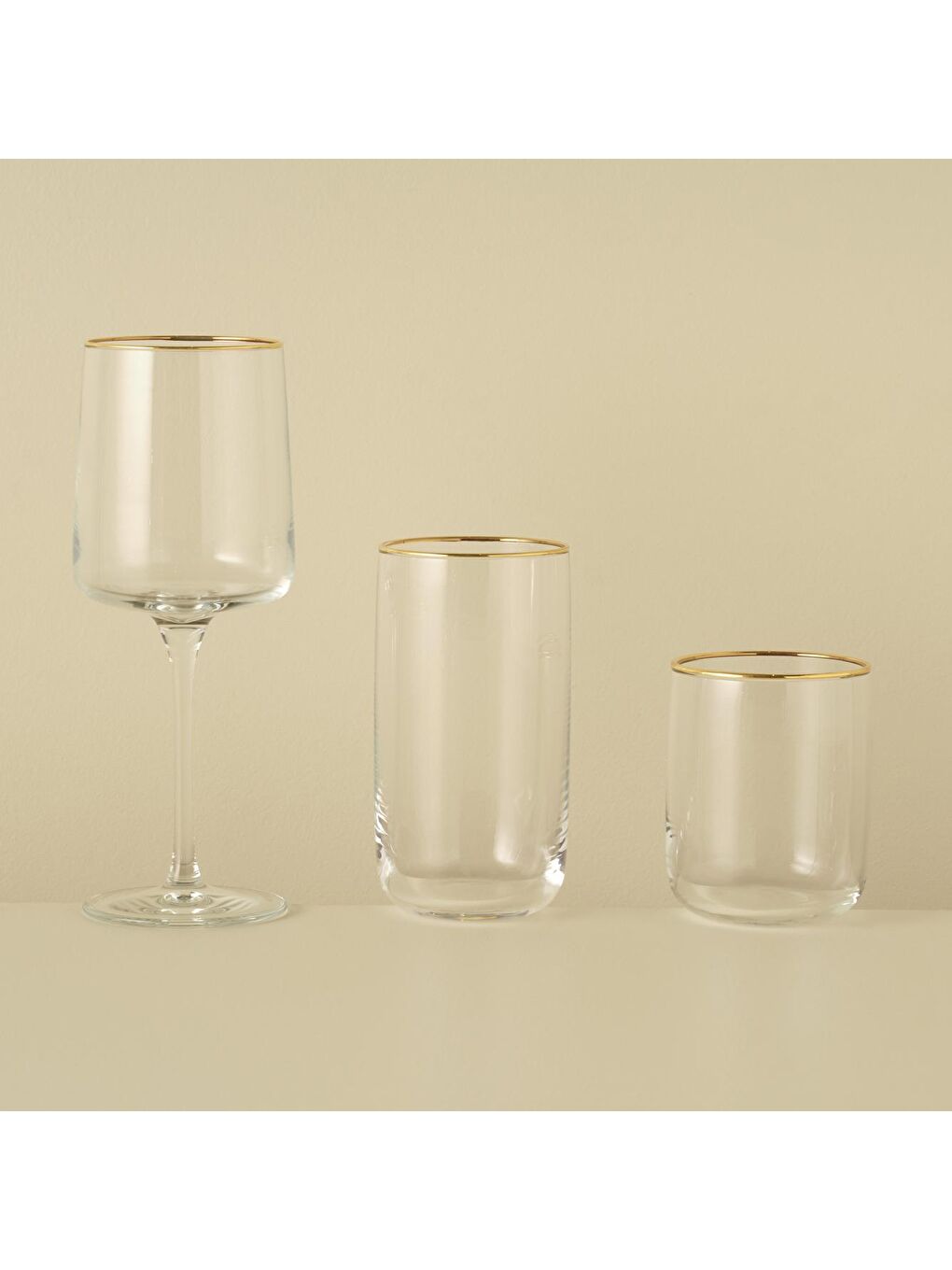 Sarı Premium Bardak-Kadeh Set 18'li Gold