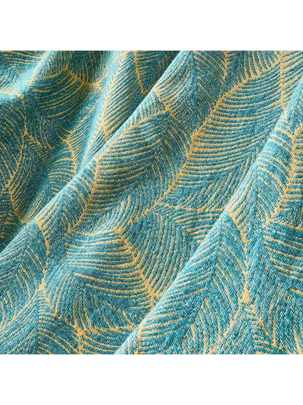 Soft Çiçek Desenli Koltuk Örtüsü - Mavi / Sarı - 130x170 cm-3