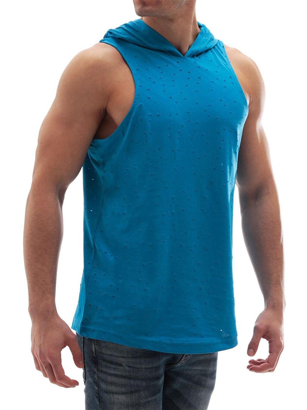 Kapüşonlu Atlet Turkuaz 2893-7