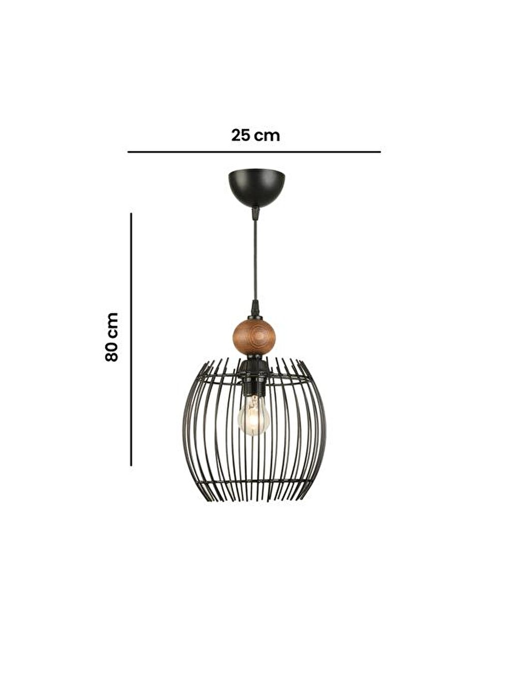 Fiorenze Metal Sarkıt - Siyah - 80 cm-5