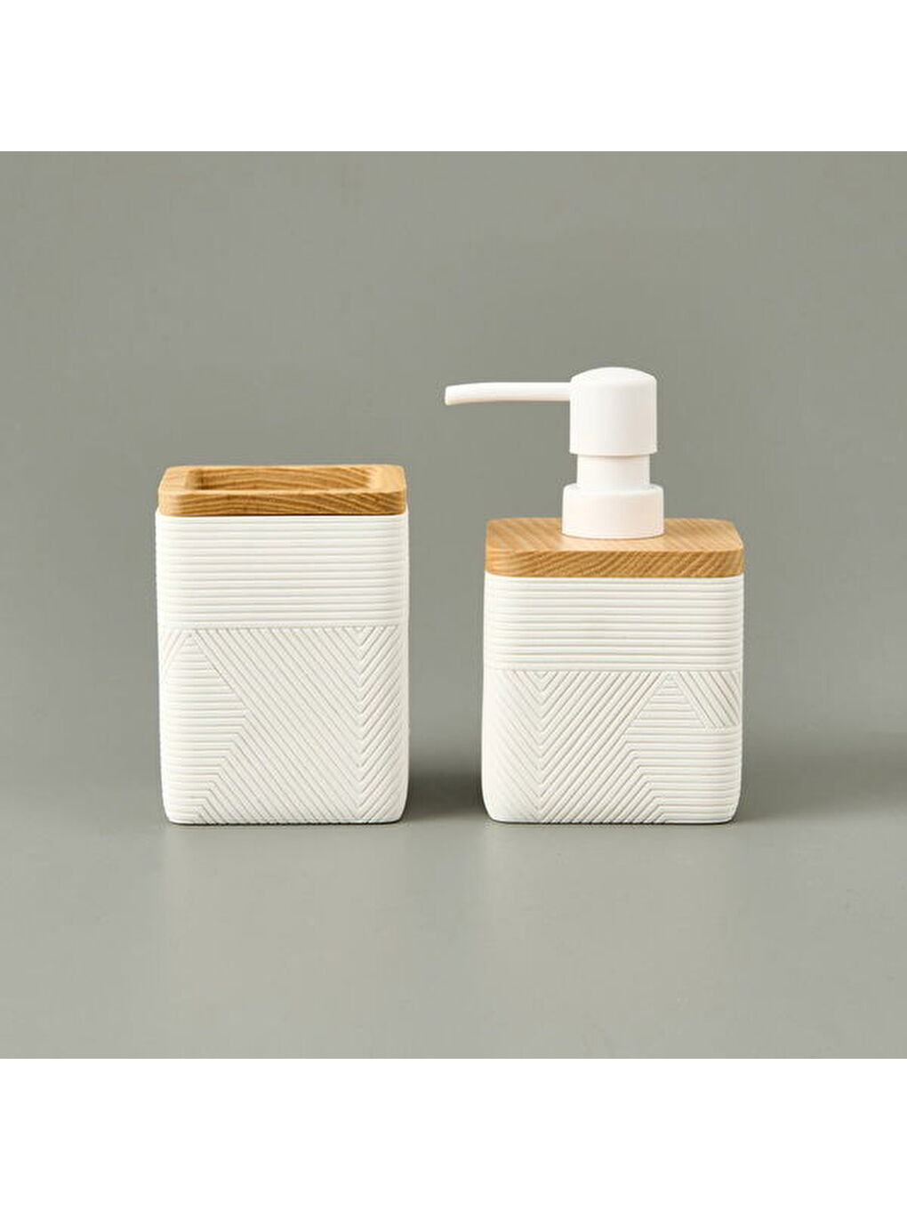 Bath Madera 2'li Banyo Sıvı Sabunluk Seti - Beyaz-3