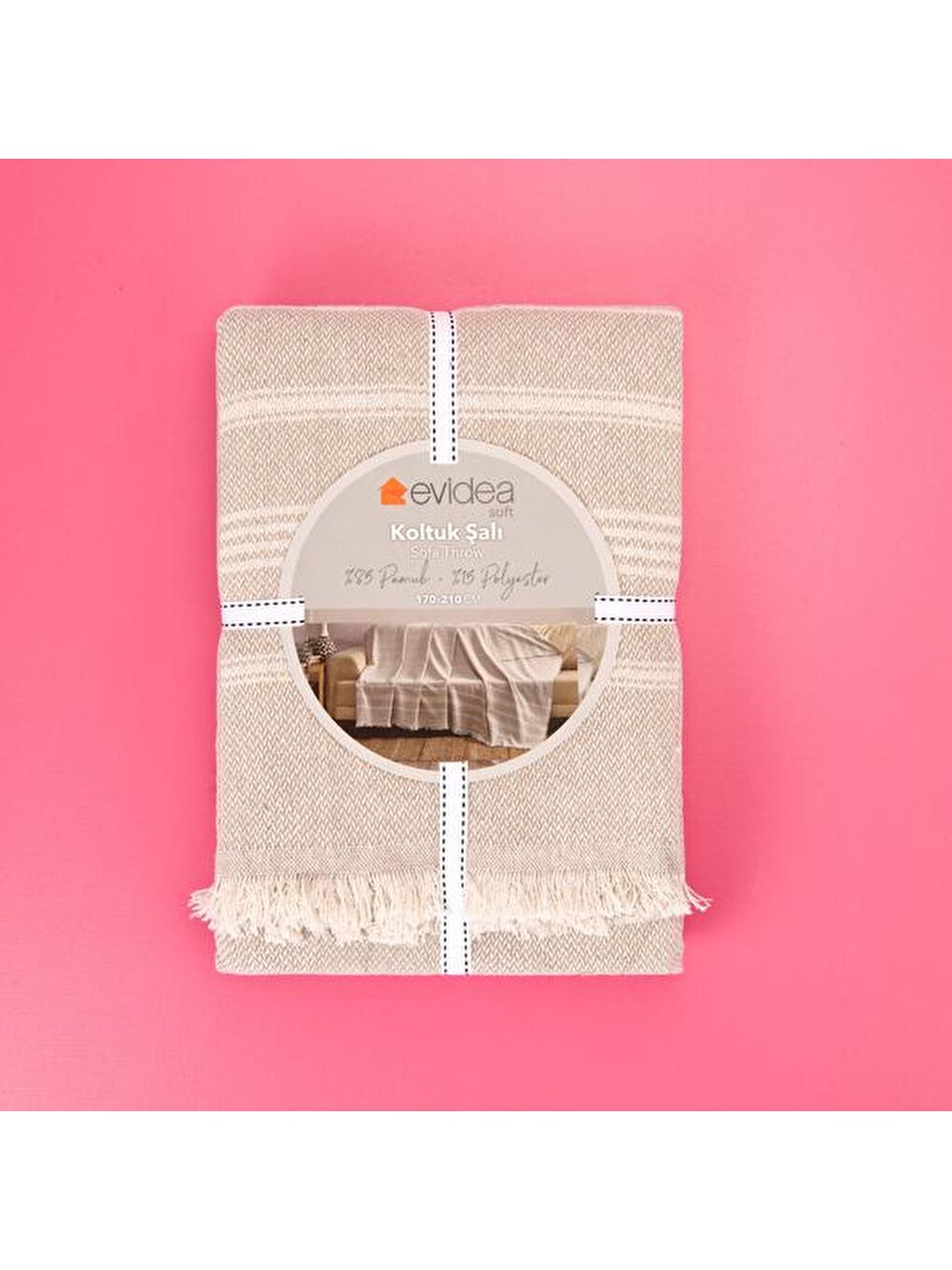 Soft Amour Koltuk Şalı - Bej - 170x210 cm