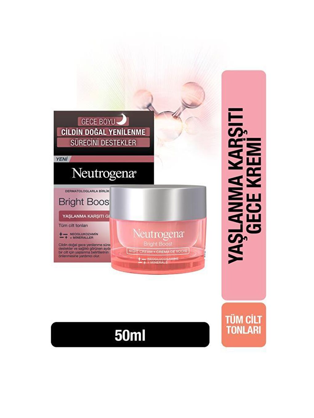 Neutrogena Renksiz Bright Boost Gece Kremi 50 ml