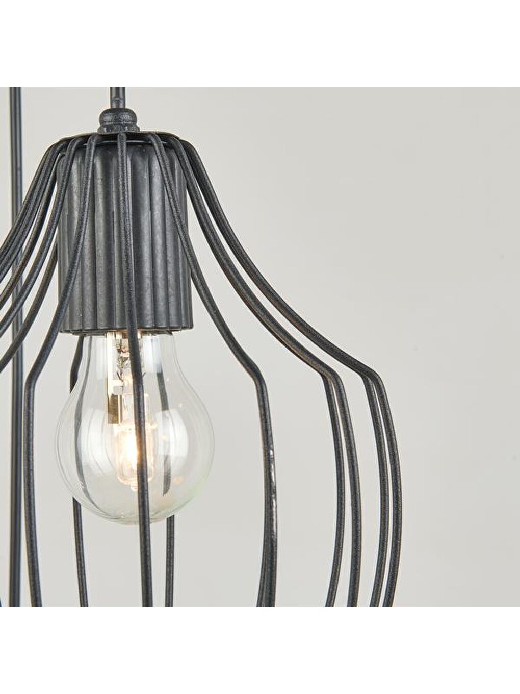 Burgaz 3'lü Avize - Siyah - 85x30x30 cm-3