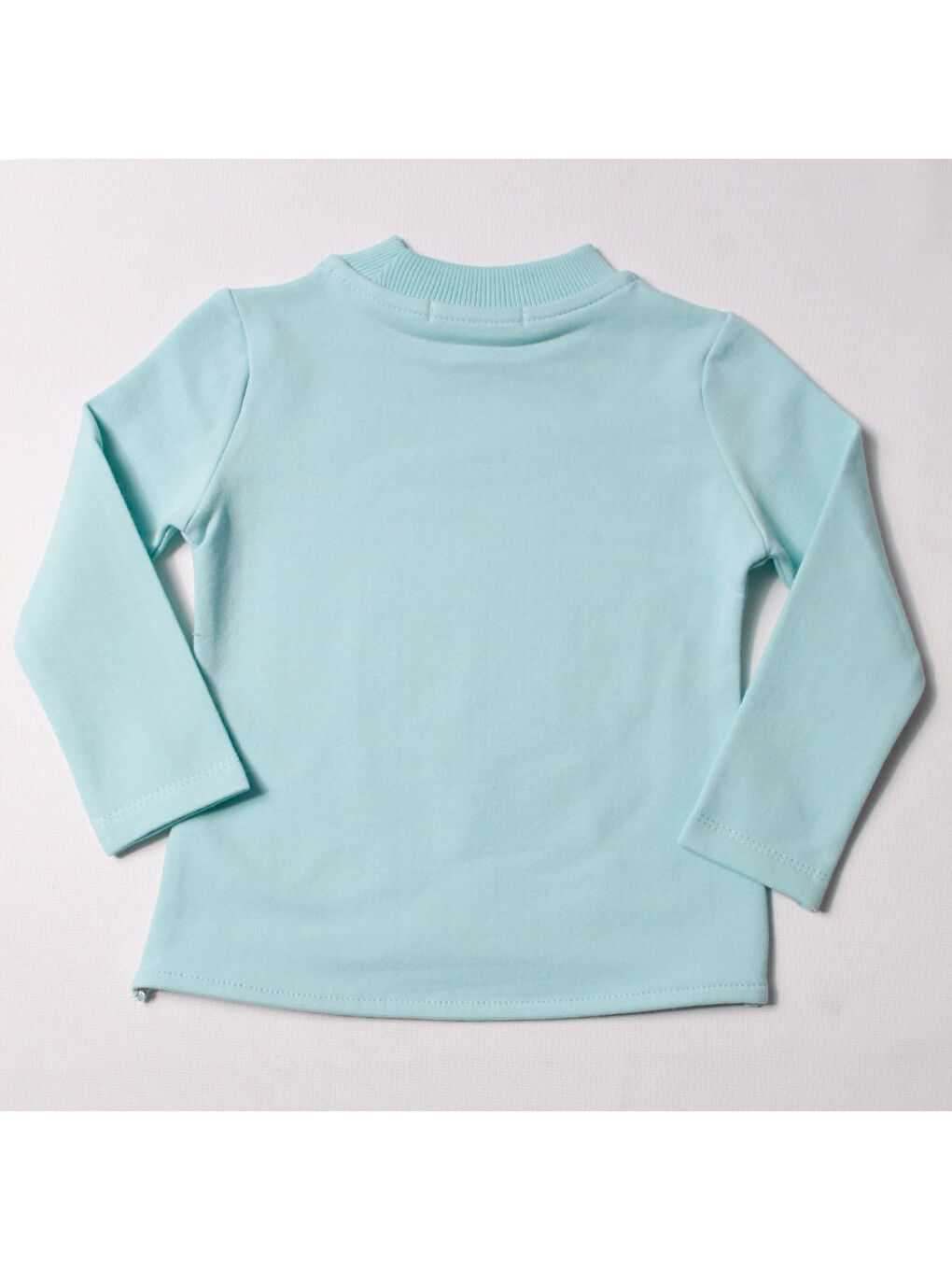 Toontoykids Mint Yeşil Kız Çocuk Sweatshirt Eldiven Nakışlı - 1